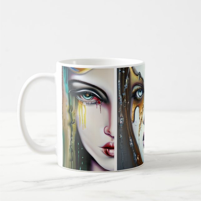 Golden Goddesses Ai Art Coffee Mug (Left)