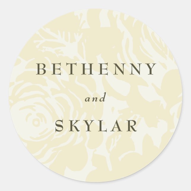 Golden Gold Blooms Classic Round Sticker (Front)