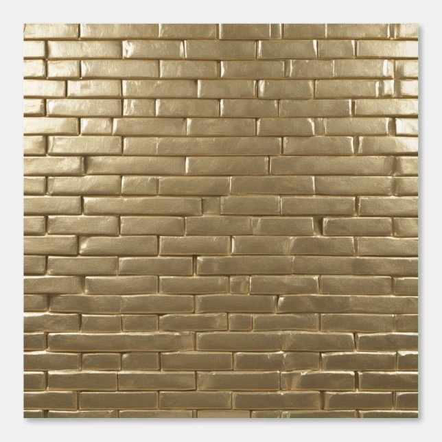 Golden Gold Bricks Patterns Elegant Minimalist Wallpaper (Front)