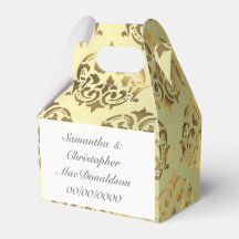 Golden gold damask pattern wedding