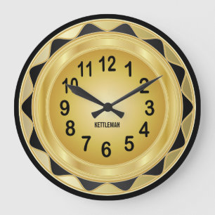 Golden Gold Design Large Clock