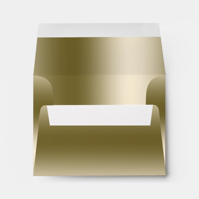 Golden Gold Elegant Event Invitation Envelope (Back (Bottom))
