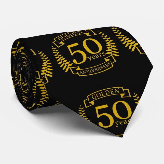 GOLDEN Golden 50 Years Wedding Anniversary 50 all Tie (Rolled)