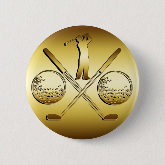 GOLDEN GOLF 2 INCH ROUND BUTTON (Front)