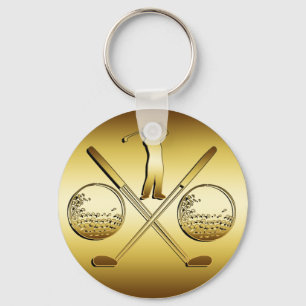 GOLDEN GOLF KEYCHAIN