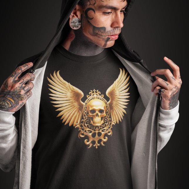 Golden Gothic Skull Sigil of Ascension T-Shirt (Creator Uploaded)
