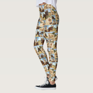 **"Golden Grace: A Palomino Photo Collage"** Leggings
