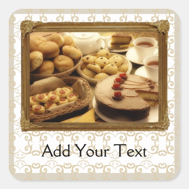 Golden Grace Desserts Square Sticker (Front)