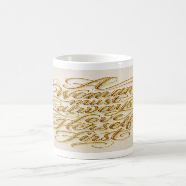 Golden Grace: Self-Love in Every Sip Coffee Mug (Center)