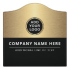 Golden gradient black add logo business wall