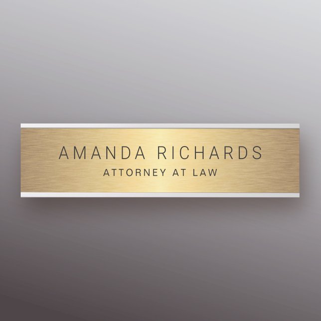 Golden gradient name and title door sign (Creator Uploaded)