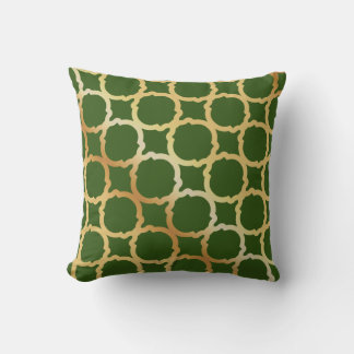 golden gradient on the green background throw pillow