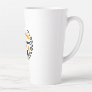 Golden Graduation Badge with Elegant Style Latte Mug