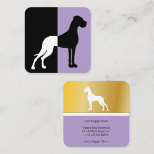 Golden Great Dane purple Business Cards