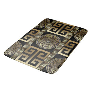 Golden Greek Key Bath Mat