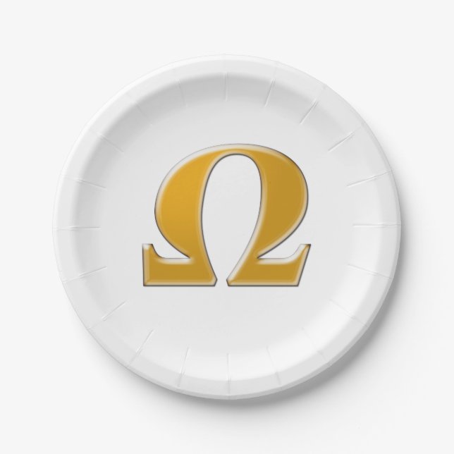 Golden Greek Omega - Symbol of Resistance Paper Plate (Front)