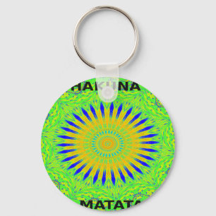 Golden Green African Traditional Fabric Colours Keychain