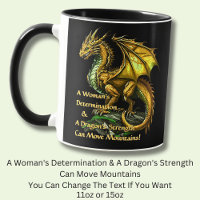Golden Green Dragon & Woman Can Move Mountains