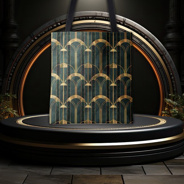 Golden & Green Gatsby Glamour Tote Bag (Creator Uploaded)