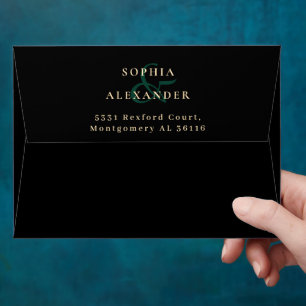 Golden green gemstone  envelope