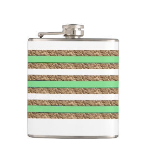 Golden Green  Hip Flask