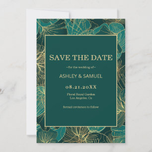 Golden & Green Leaves  Save The Date