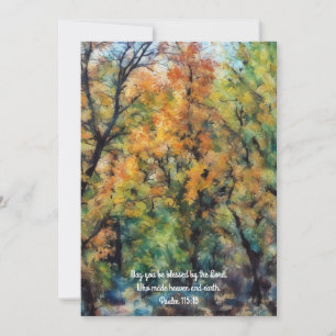 Golden Green Trees Faith Bible Verse Flat Card