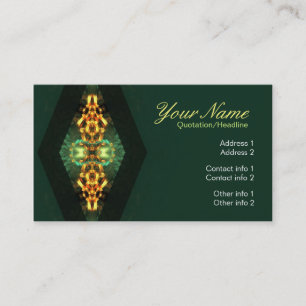 Golden Green Triangle Fractal Art Business Card