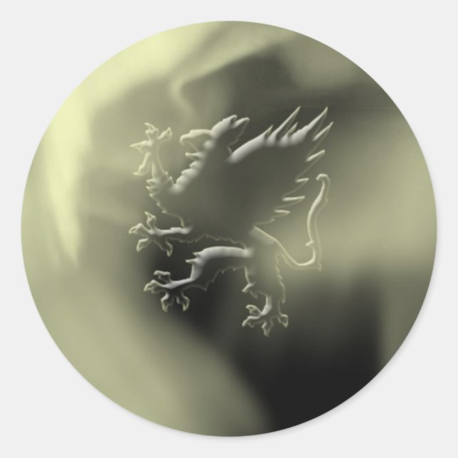 Golden griffin classic round sticker (Front)