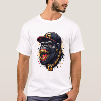 Golden Grin Gorilla – Bold & Royal  T-Shirt
