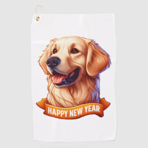 Golden Grin Tongue Out for a Happy New Year! Class Golf Towel