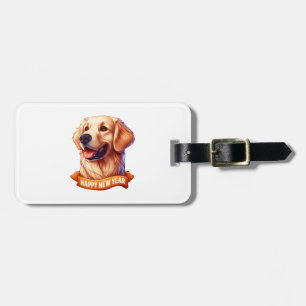 Golden Grin Tongue Out for a Happy New Year! Class Luggage Tag