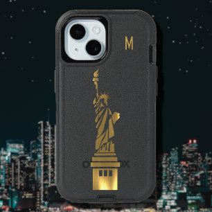 GOLDEN GRUNGE STATUE OF LIBERTY iPhone 15 CASE