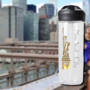 Golden Grunge Statue of Liberty Water Bottle