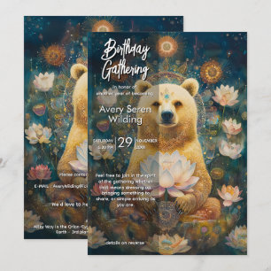 Golden Guardian   Bear Design Invitation