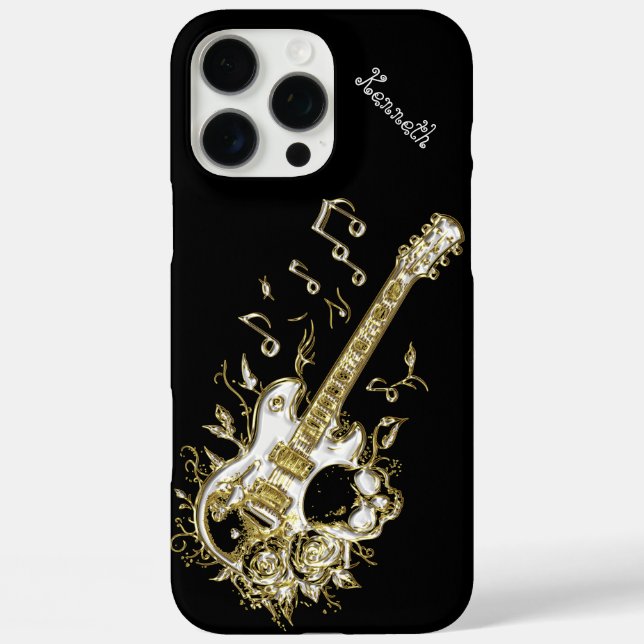 Golden Guitar Melody in Motion Case-Mate iPhone Case (Back)