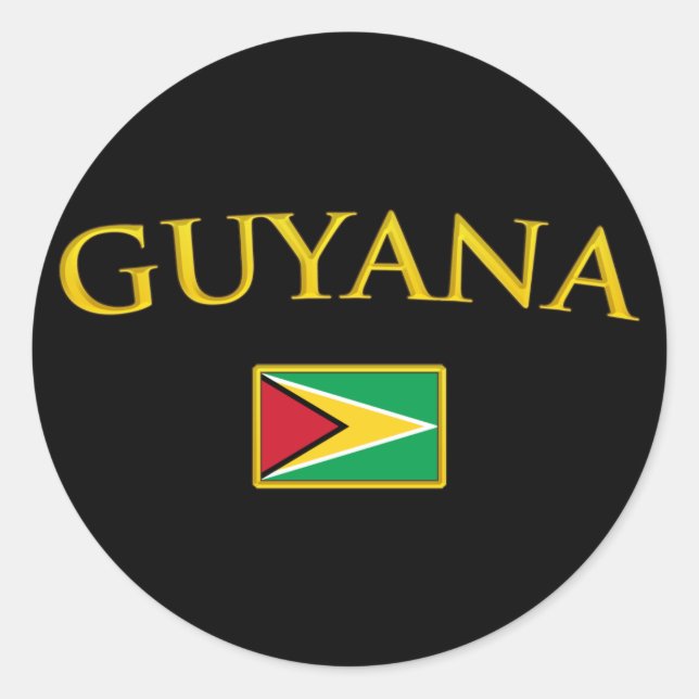 Golden Guyana Classic Round Sticker (Front)