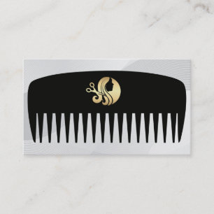 Golden Hair Scissors Logo   Salon Business Card