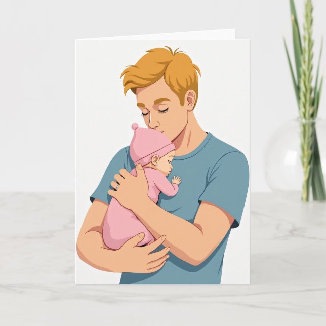 Golden Haired Fathers Day Card (Front)