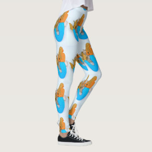golden-haired mermaid beauty leggings