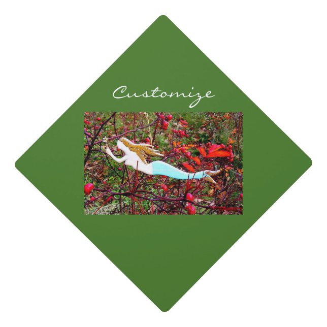 Golden-haired mermaid beauty Thunder_Cove Graduation Cap Topper (Front)
