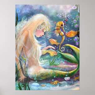 Golden-Haired Mermaid Poster