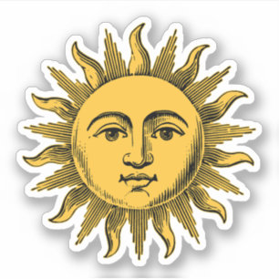 Golden Happy Sun Face