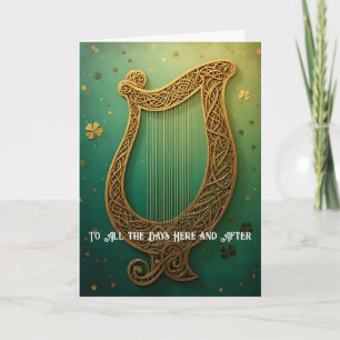 Golden Harp Irish Toast St. Patrick's Day Holiday Card