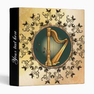 Golden harp on a button binder
