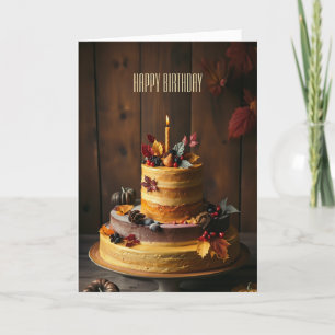 Golden Harvest Celebration Birthday Card
