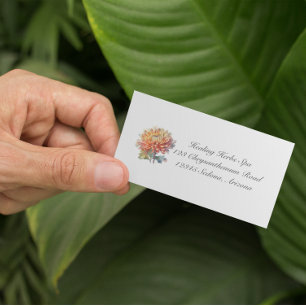 Golden Harvest Chrysanthemum, custom Business Card