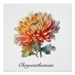 Golden Harvest Chrysanthemum, custom Poster