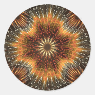 Golden Harvest Fractal ID719 Classic Round Sticker