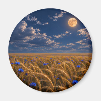 Golden Harvest Moon Magnet